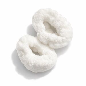 Fluffy White Spa Scrunchies